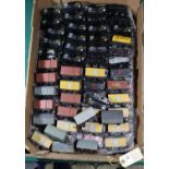 100x OO gauge railway freight wagons by Mainline, Wrenn, Airfix, etc. All box vans and tank