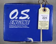 O.S. model aircraft engine for radio controlled aircraft. Model No. FS 56, with silencer. Made in