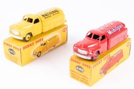 2 Dinky Toys. Tanker 'Mobilgas' (440). In red with red wheels. Together with Tanker 'National