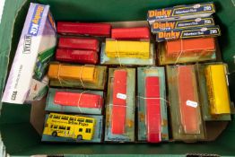 A quantity of Dinky Toys. Including 5 Leyland Atlantean buses, 4 in Yellow Pages livery and one in