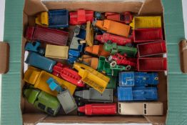25+ Dinky Toys, some for restoration. Including; Leyland Comet, Ferrocrete. Market Gardener's wagon.