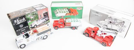 10 First Gear 1:34 scale Trucks. 1960 Model B-61 Mack Tandem Axle Tractor with Lowboy Trailer.