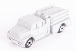 Matchbox International fire pumper truck. cast in solid resin, Raw solid body, Wheels are taped