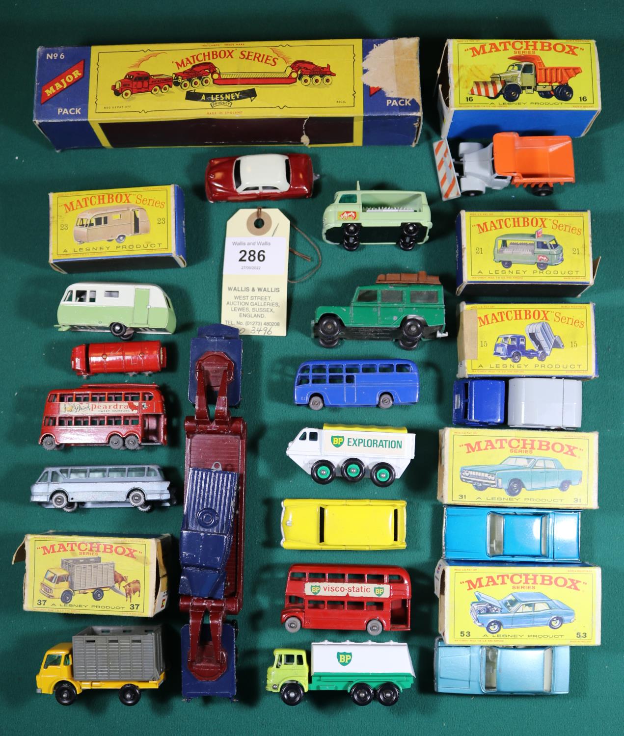 Quantity of Matchbox regular wheels, including, BP tanker, trolley bus "Cydrax", Alvis Stalwart