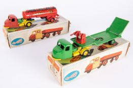 2x Crescent Toys Scammell Scarab articulated tractors. A Scarab with Shell Petrol Tanker (1276) in