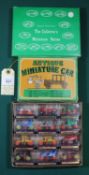 Antique miniature car set of 8 veteran diecast models in plastic cases, made in Japan, also