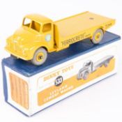 A Dinky Toys Leyland Cament Wagon (533). In yellow with yellow wheels and grey tyres. Boxed, minor