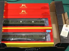 6 Hornby Railways OO Southern Railways bogie passenger coaches. 3x ex LSWR non corridor coaches