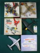 4x Dinky Toys aircraft. DH Comet Airliner (702). Spitfire Mk.II (719). Junkers Ju87B Stuka (721).