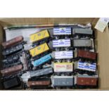 100x OO gauge railway freight wagons by Mainline, Lima, etc. All box vans, open wagons and hopper