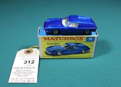 Matchbox Superfast No.5 Lotus Europa. Example in dark metallic blue with ivory interior, unpainted