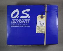 O.S. four stroke model aircraft engine for radio controlled aircraft. Model No. FS 81/34810, with