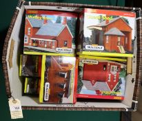 A quantity of Hornby Scaledale Buildings etc. Station Office. Waiting Room. Goods Shed. Coal Drop