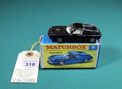 Matchbox Superfast No.5 Lotus Europa. A scarce Japanese issue in black/gold JPS livery. Boxed, but
