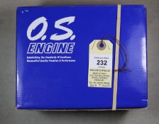 O.S. four stroke model aircraft engine for radio controlled aircraft. Model No. FS 81/34810, with