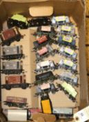 100x OO gauge railway freight wagons by Wrenn, etc. Including; hopper coal wagons, open wagons,