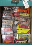 60+ boxes of HO/OO gauge railway trackside figures by Preiser, Noch, etc. People, animals, etc in