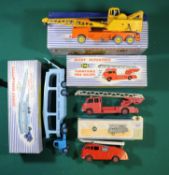 4x Dinky Supertoys/Toys. Fire Engine with extending ladder (555). Turntable Fire Escape (956). 20-