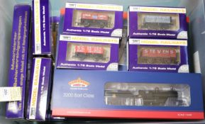 Bachmann and Dapol OO railway. A BR Class 3200 4-4-0 tender locomotive, RN9017, in unlined black