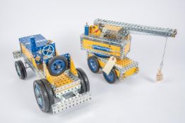 5 Detailed and interesting large scale Meccano models. Produced from 1970s blue and yellow plates,
