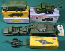 5x Dinky Toys military vehicles. Centurion Tank (651). Recovery Tractor (661). Armoured Command