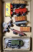 7x Hornby Series O gauge items. No.101 GWR 0-4-0T locomotive, 6600, in lined green livery.