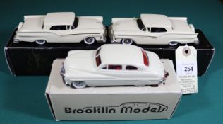 3 Brooklin. 2x 1957 Ford Fairlane Skyliner BRK35. Both in cream with black interior, with plated