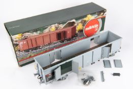 Marklin Gauge One (Spur 1), 45mm, German outline freight wagon (5885). A Gondola SBB wagon in