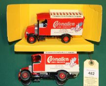 Corgi Classic C906/9 Mack truck. "Carnation" , here we have a sample model and a production model,