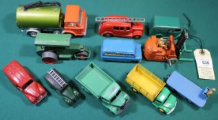 11 Dinky Toys. Trojan Van Chivers. Bedford Van Ovaltine. Telephone Service Van. Austin Van