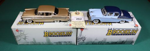 2 Brooklin Collection. 1957 Packard Flipper Town Sedan (BRK171) in 'Tiara Gold Metallic', with beige