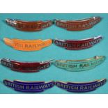 8x BRITISH RAILWAYS totem style cap badges by Gaunt. 2x Eastern Region, 2x Western Region, 2x