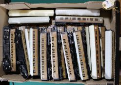 34x OO gauge LNER teak bogie corridor coaches by Hornby, etc. Including; Composite coaches, Brake