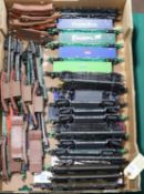 55x OO gauge railway flat wagons, well wagons and container wagons by Bachmann, Hornby, Wrenn,