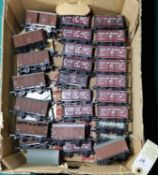 100x OO gauge railway freight wagons by Wrenn, Mainline, etc. Including; open wagons, closed