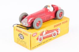 A Dinky Toys Alfa Romeo Racing Car (232). In red with red wheels, RN 8. Boxed, minor wear. Vehicle