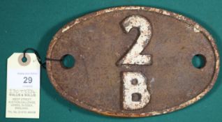 Locomotive shedplate 2B Bletchley in 1950, then Nuneaton 1950-63 and Wolverhampton Oxley 1963-68.