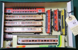 A quantity of unboxed 'N' gauge Locomotives and Rolling Stock by Fleischmann, Trix etc. 4