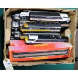 19x OO gauge Intercity cars by Hornby and Lima. Including; 2x powered Intercity 125 driving cars, 2x