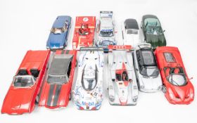 11 1:18 scale Rcing and Production Cars. Maisto: Audi R8 Le Mans Sieger 2000. Porsche 911 GT1
