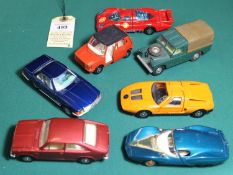 7x Corgi Toys. A boxed Porsche 917 (385). Land Rover. Mercedes-Benz 350SL. Chevrolet Astio 1. Morris