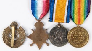 Three: 1914-15 star, BWM, Victory (Spr J Duncan, RE), GVF with RE cap badge. £50-70