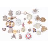 Twenty Seven sweetheart brooches, lapel badges, etc, including WWI Services Rendered (no 107914),