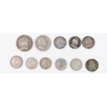 British AR coins: Halfcrown, 1746 Lima, faces of coin VF/NVF, edge legend removed from mounting);