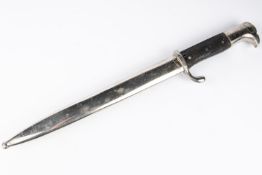 An Imperial German Kurzes Seitengewehr M1898 bayonet, saw back blade 10" marked with crown over "
