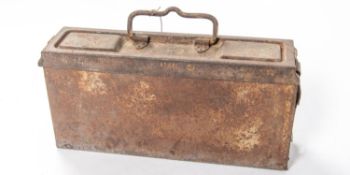 A Third Reich MG34 ammunition box, GC (some surface rust) £30-35