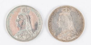 Victoria AR crown, Jubilee head, 1889 (ESC 299) VF, polished; another 1890 (ESC 300) VF (2) £50-60