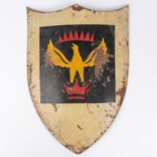 A scarce HQ Co L of C Area India, painted shield 17¼" x 12½" presumably from a building or gate,