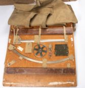 A WWII British Artillery map board, No 3 Mk 1, dated 1940, complete with webbing cover and most of