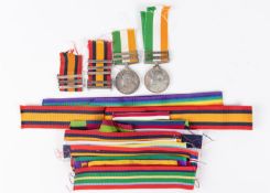 Clasps for QSA medals: Tugela Heights, Natal, OFS, Rel. of Ladysmith, Transvaal (2), L. Nek,
